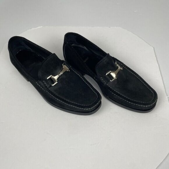 Allen Edmonds FIESOLE Shoes Italian Loafer Size 10 D  Black Suede Shoe Confort